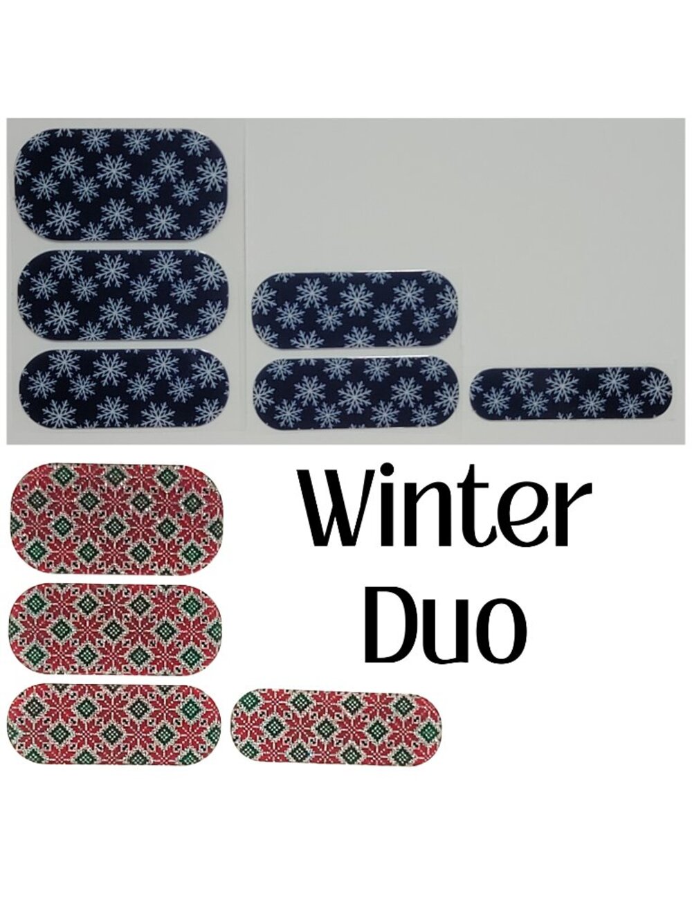 Jamberry Nail Wraps, Winter Duo Set, Partial Sheets